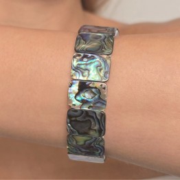 Bracciale con Madreperla Abalone Rettangolare