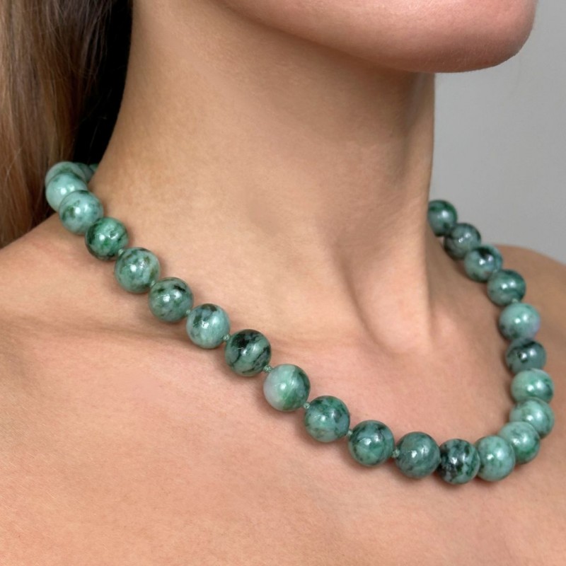 Collana di Giada Verde Multisfumatura