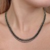 Collana a 3 Fili Paralleli con Spinello e Pirite
