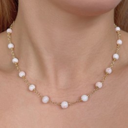 Collier con Corallo Rosato Sferico