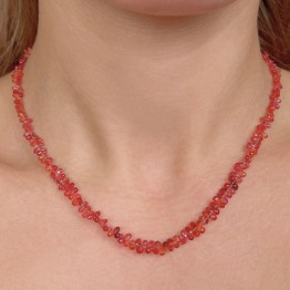 Collana di Zaffiri Arancio a Goccia Briolette 58 Ct.