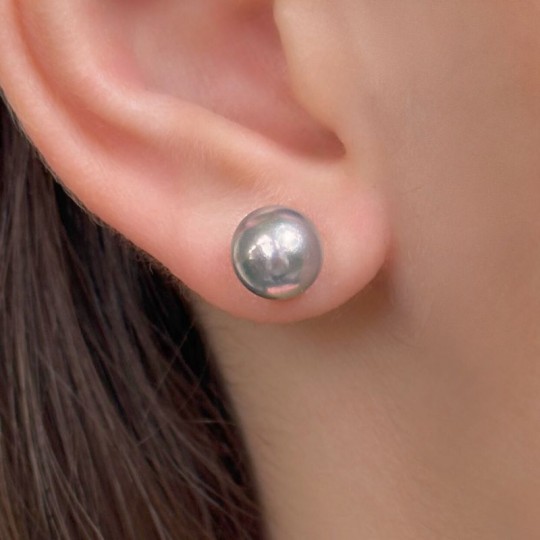 Orecchini di Perle Akoya Silver in Oro Bianco 750‰