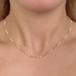 Collier with Akoya Bianche Round Ø 3 mm