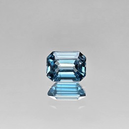 Gemstone of octagonal blue zircon 3.13 ct.