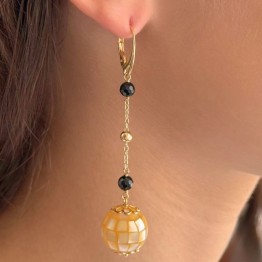 Orecchini con Madreperla a Mosaico e Spinello Nero