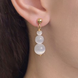 Orecchini con Selenite Sferica