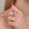 Anello in Argento925‰ Rosato con Perla Rosa