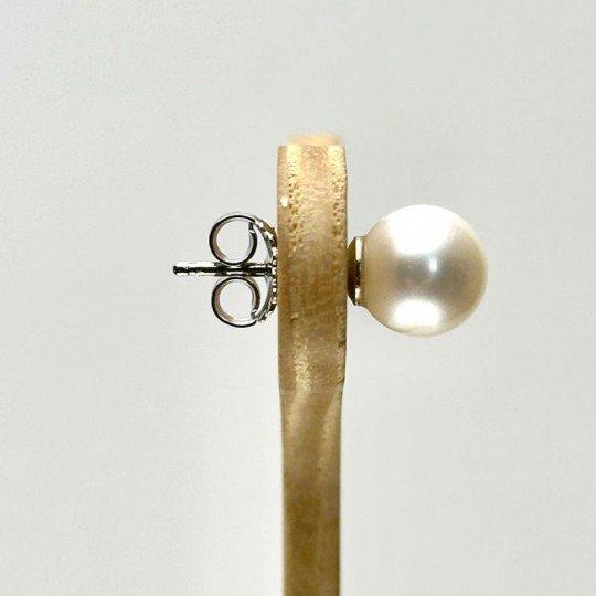 Orecchini con Perle Bianche Round ø 8/8,5 mm