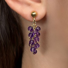 Orecchini a Grappolo con Ametista ø 4 mm