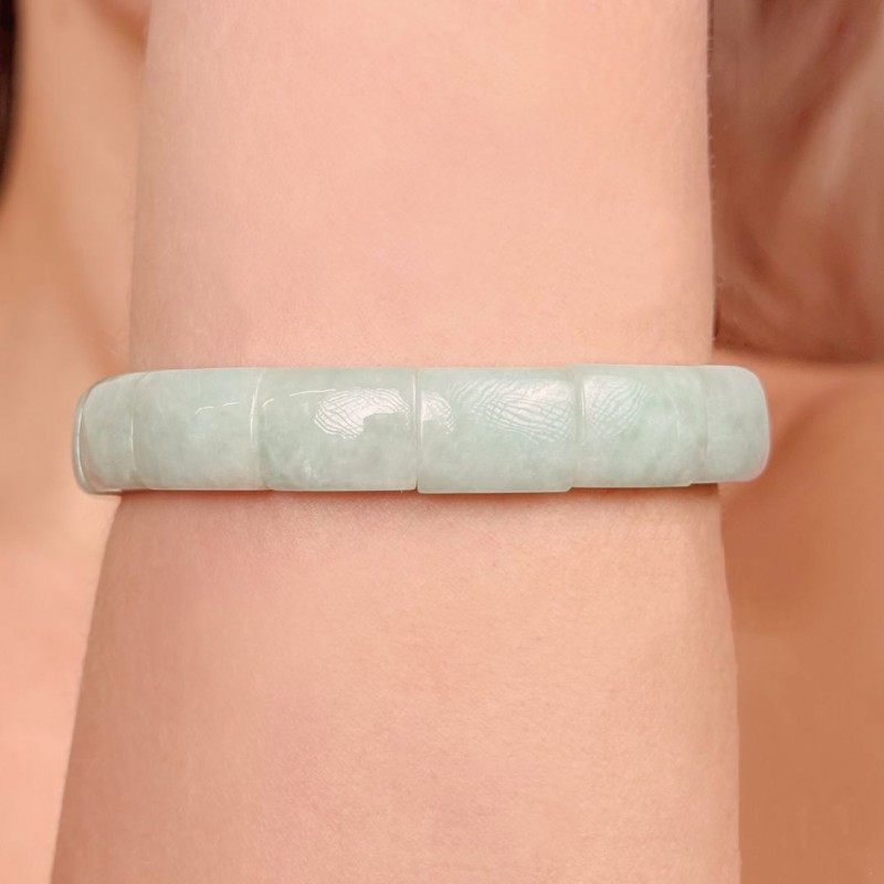 Bracciale di Giada Cabochon Rettangolare ø 11x15 mm