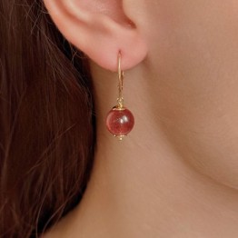 Orecchini di Quarzo con Alurgite Sferico ø 10,5 mm