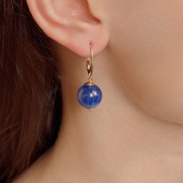 Orecchini con Cianite Sferica ø 12,5 mm