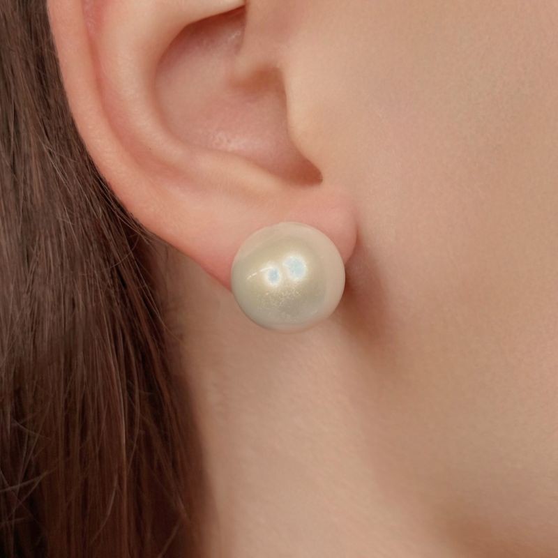 Earrings Pearl Semiround Ø 14.5 / 15 mm