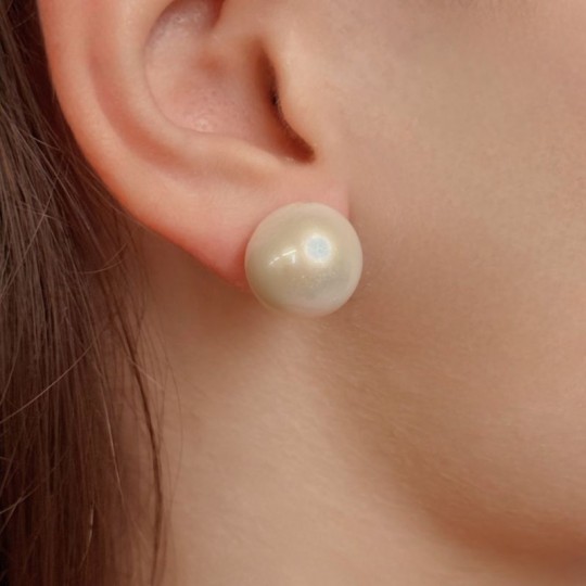 Earrings Pearl Semiround Ø 14.5 / 15 mm