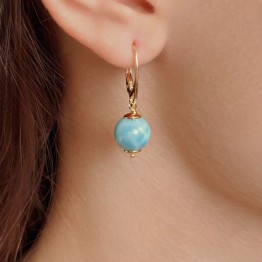 Orecchini con Larimar Sferico ø 10,5 mm