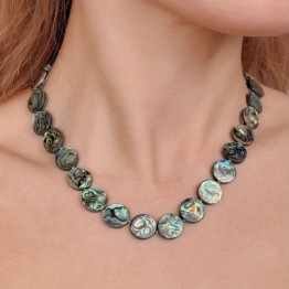 Collana di Madreperla Abalone Tonda Piatta ø 14 mm