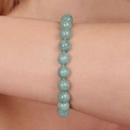 Bracciale di Giada Verde Grigio Sferica ø 8,5 mm