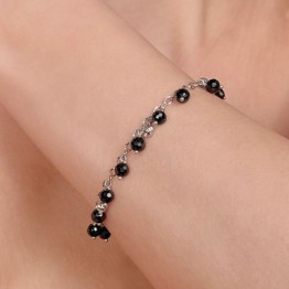 Bracciale con Charms di Spinello Nero ø 5 mm