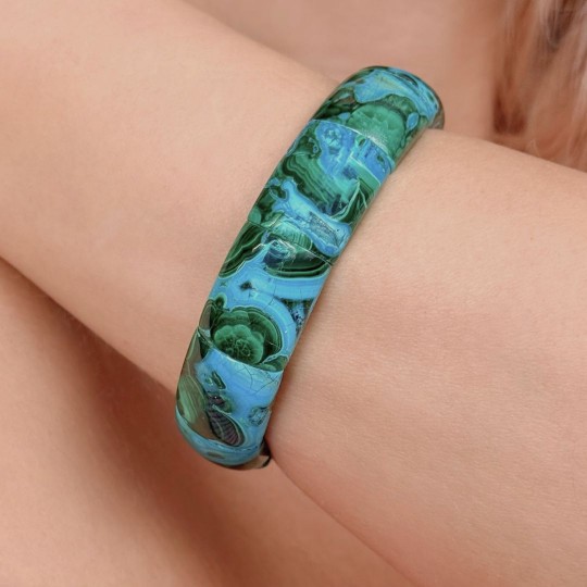 Bracciale Cabochon Rettangolare di Azzurmalachite