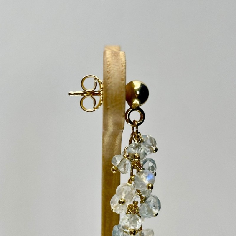 Orecchini a Grappolo con Labradorite e Acquamarina