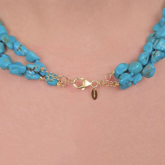 Torchon a 3 Fili di Turchese a Sasso ø 6/8 mm