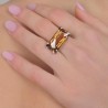 Anello con Quarzo Brandy Rettangolare 18,68 Ct.