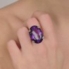 Anello in Bronzo con Ametista Ovale 33,50 Ct.