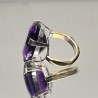 Anello in Bronzo con Ametista Ovale 33,50 Ct.