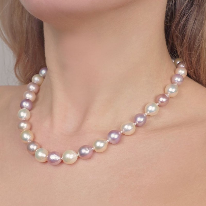 Necklace Pearl Baroque with core Multicolor Ø 9/11 mm