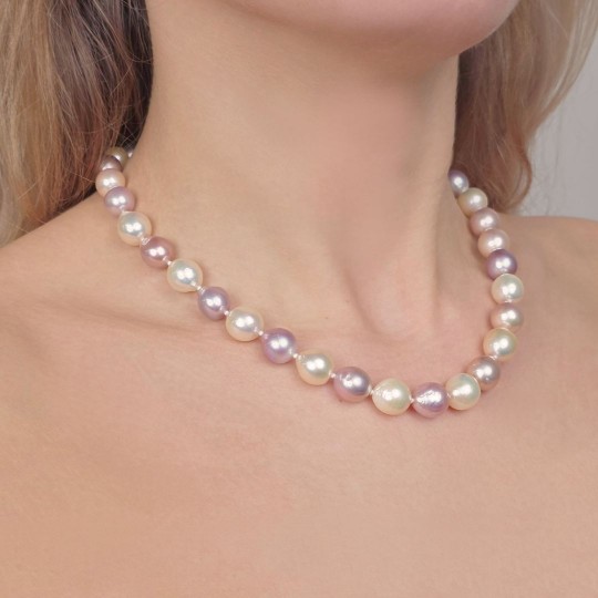 Necklace Pearl Baroque with core Multicolor Ø 9/11 mm
