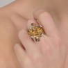 Spiral ring with opononal brandy quartz 24.92 ct.
