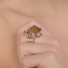 Spiral ring with opononal brandy quartz 24.92 ct.