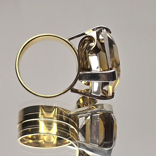 Anello Spirale con Quarzo Brandy Ottagonale 24,92 Ct.