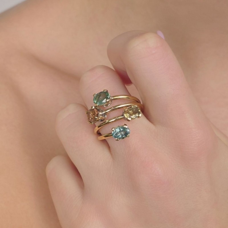 Anello in Bronzo con Tormaline 3,50 Ct.