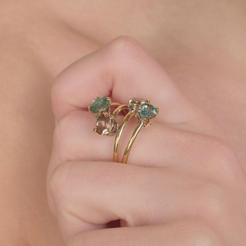 Anello in Bronzo con Tormaline 3,50 Ct.