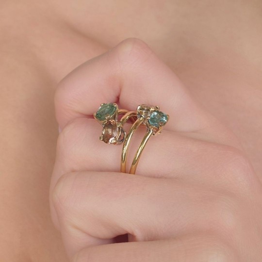 Anello in Bronzo con Tormaline 3,50 Ct.