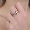 Bronze ring and 925 ‰ silver with 1.42 ct oval tanzanite.