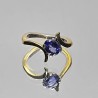 Bronze ring and 925 ‰ silver with 1.42 ct oval tanzanite.