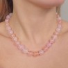 Spherical morganite necklace Ø 11.5 / 12 mm