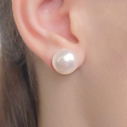 Earrings with Pearl Button Ø 12 mm