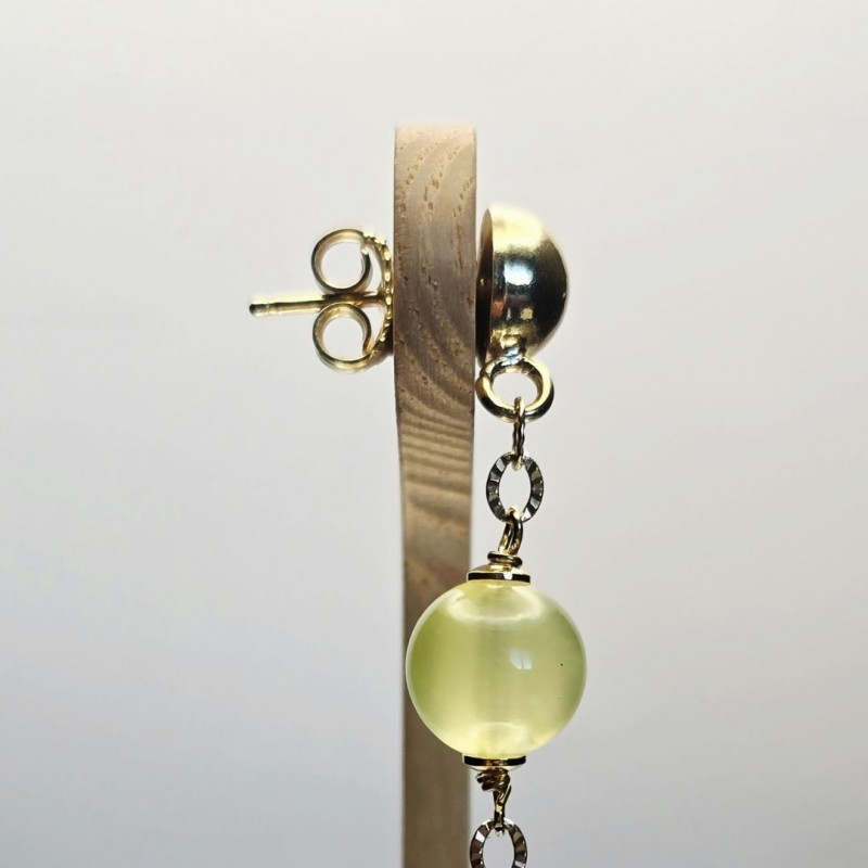 Orecchini con Prehnite Gold ø 9/10,5 mm