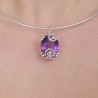 Semi-rigid collier with oval amethyst 17.03 ct.