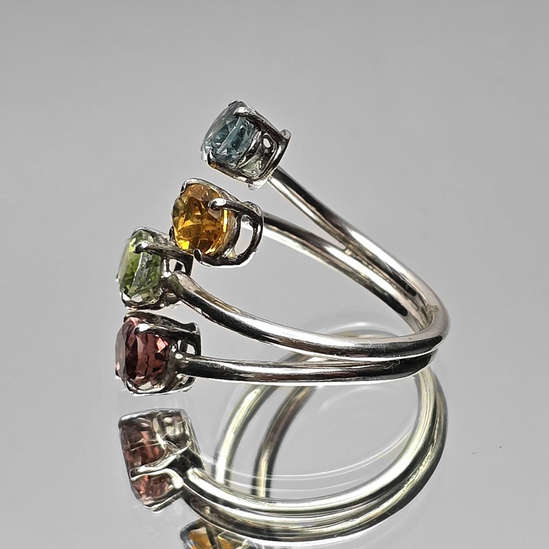 4 wire ring with Tourmaline Multicolor
