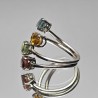 4 wire ring with Tourmaline Multicolor