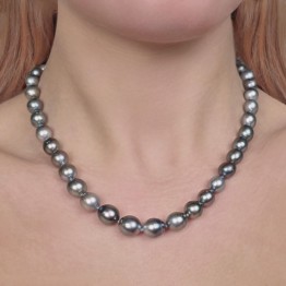 Necklace Pearl Tahiti baroque regular Ø 8 / 10.5 mm