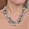 Collana a 2 Fili Paralleli con Perle di Tahiti ø 9/14 mm