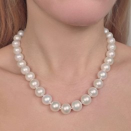 Necklace Pearl White semi-mount Ø 11/14 mm
