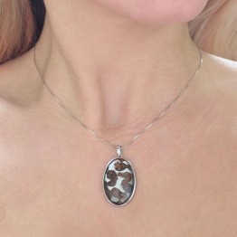 Pendente con Pallasite Ovale e Catenina