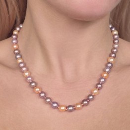 Necklace Pearl Multicolor Semi-mount Ø 7/8 mm