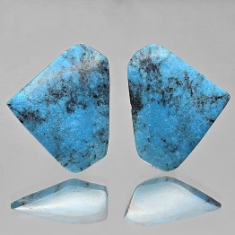 Pair Turquoise Cabochon Fantasy Stones 35.61 ct.